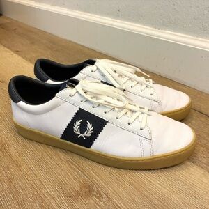 Fred Perry B721 Leather Sneakers White Navy Gum Sole Men’s Size 11 EU45